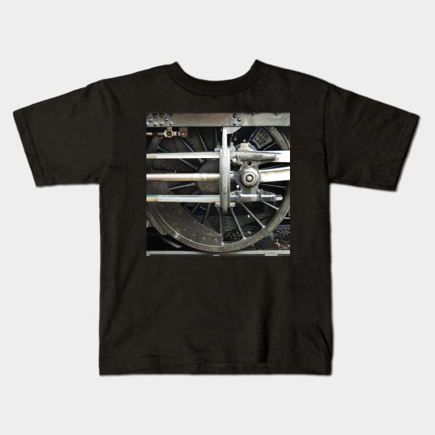 Steam Engine Wheel Kids T-Shirt by AlexaZari